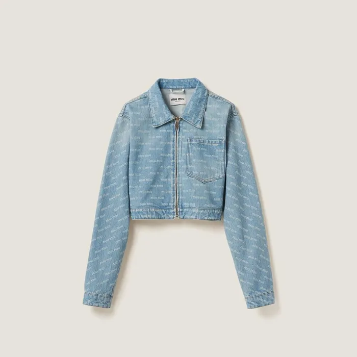 Women Denim Miu Miu Denim Blouson Jacket Sapphire Blue