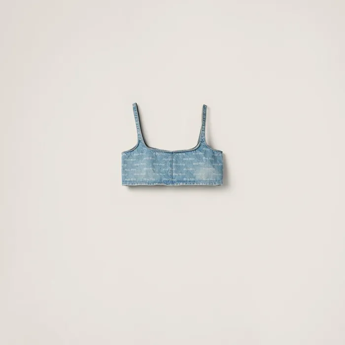 Women Denim Miu Miu Denim Top Sapphire Blue