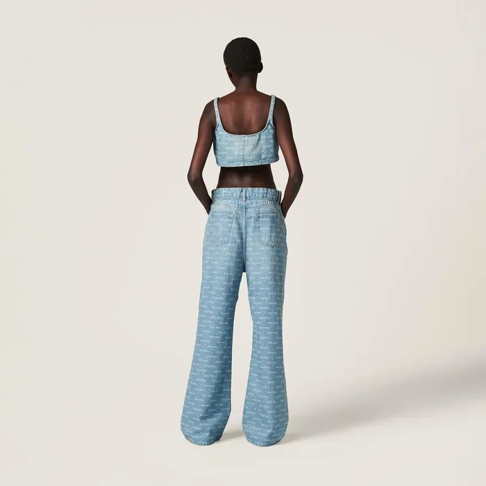Women Denim Miu Miu Denim Top Sapphire Blue Women Denim Miu Miu Denim Top Sapphire Blue