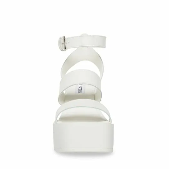 Women DORA WHITE LEATHER White Leather Steve Madden Heels Women DORA WHITE LEATHER White Leather Steve Madden Heels