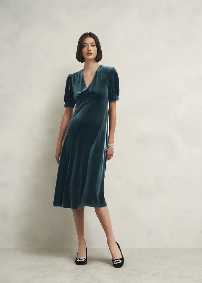Women Dormer Velvet Dress Evergreen Hobbs Dresses and Jumpsuits
