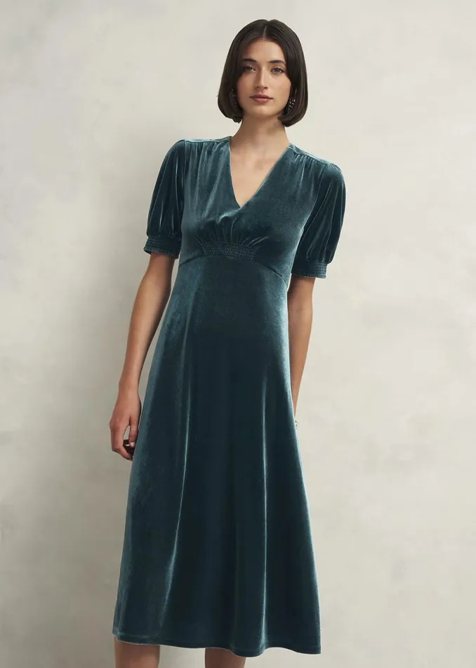 Women Dormer Velvet Dress Evergreen Hobbs Dresses and Jumpsuits
