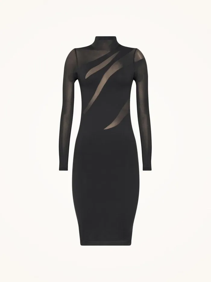 Women Dresses and Skirts Wolford Sheer Opaque Dress Black