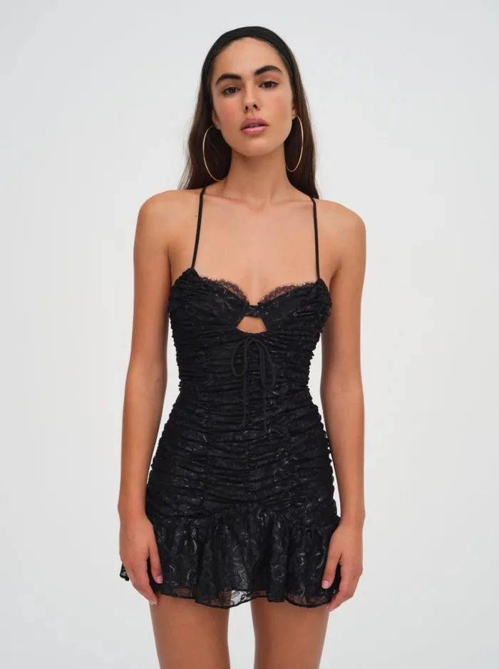 Women Dresses For Love and Lemons Bette Lace Mini Dress Black