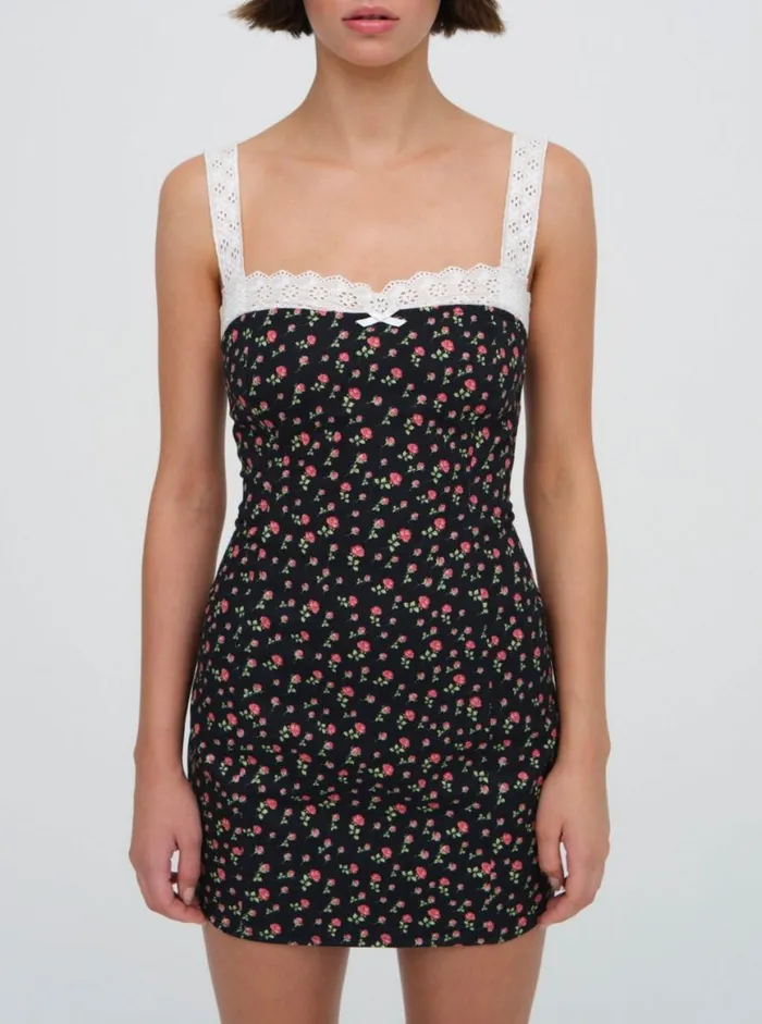 Women Dresses For Love and Lemons Camille Denim Mini Dress Black