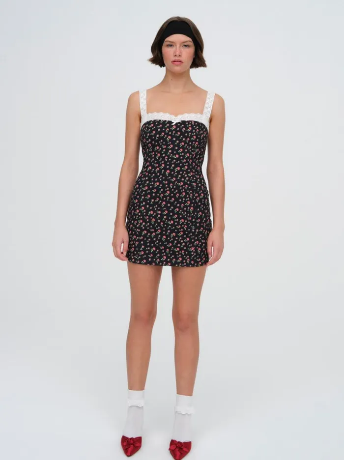 Women Dresses For Love and Lemons Camille Denim Mini Dress Black Women Dresses For Love and Lemons Camille Denim Mini Dress Black