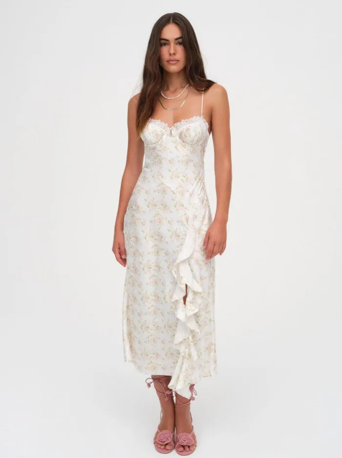Women Dresses For Love and Lemons Chania Midi Dress White Women Dresses For Love and Lemons Chania Midi Dress White
