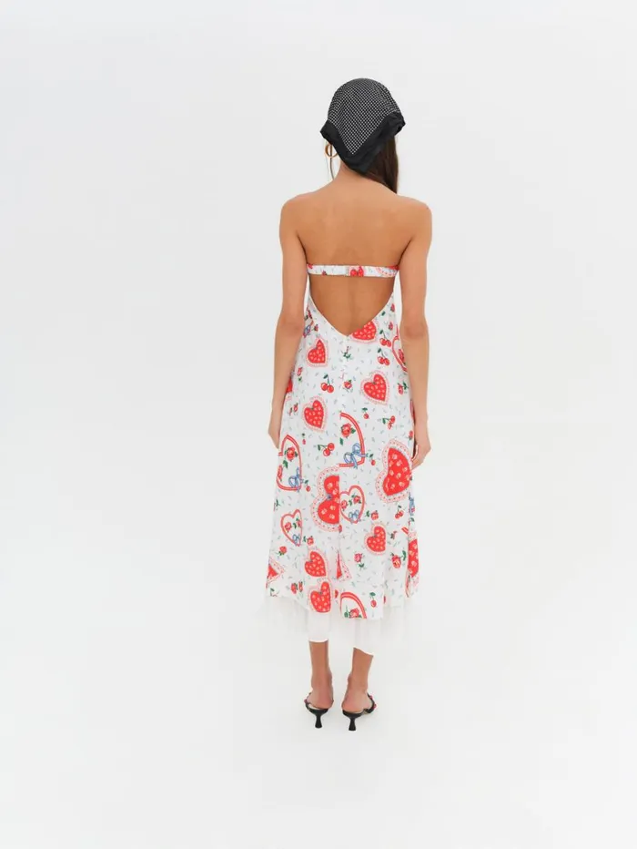Women Dresses For Love and Lemons Daisy Mae Strapless Midi Dress White Women Dresses For Love and Lemons Daisy Mae Strapless Midi Dress White