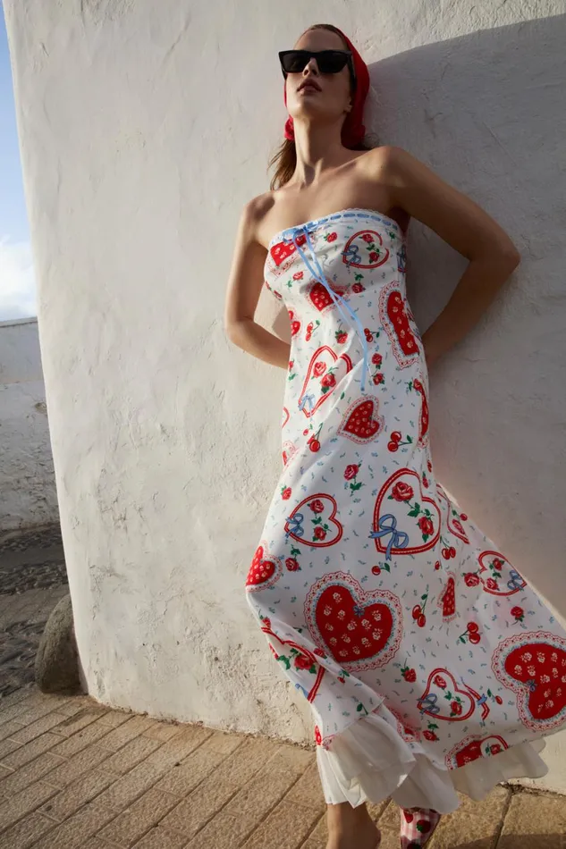 Women Dresses For Love and Lemons Daisy Mae Strapless Midi Dress White Women Dresses For Love and Lemons Daisy Mae Strapless Midi Dress White