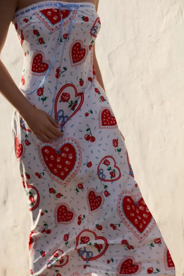Women Dresses For Love and Lemons Daisy Mae Strapless Midi Dress White Women Dresses For Love and Lemons Daisy Mae Strapless Midi Dress White