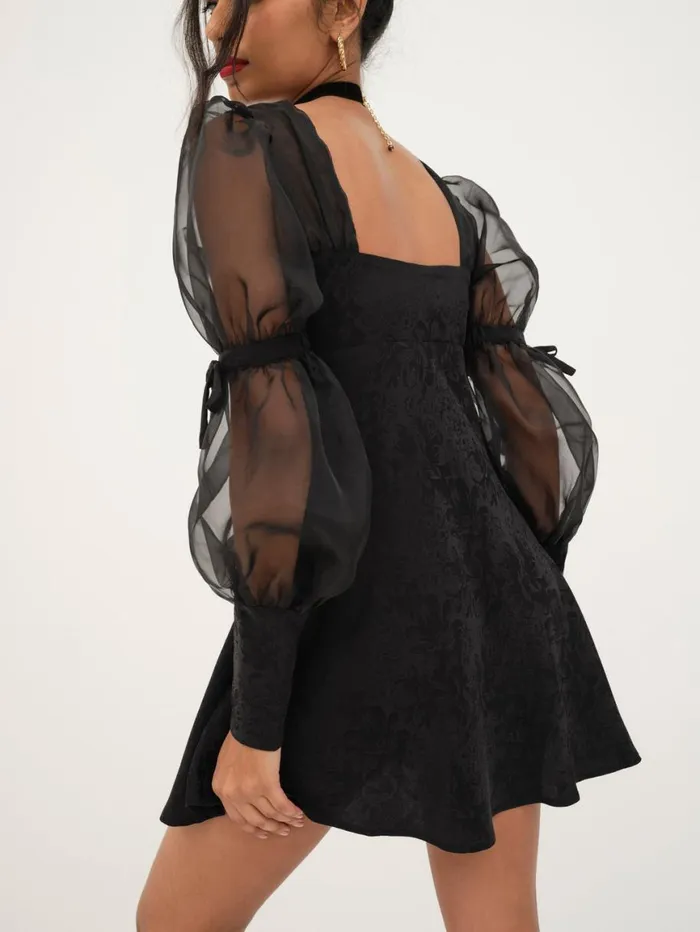 Women Dresses For Love and Lemons Gabrielle Puff Sleeve Mini Dress Black Women Dresses For Love and Lemons Gabrielle Puff Sleeve Mini Dress Black