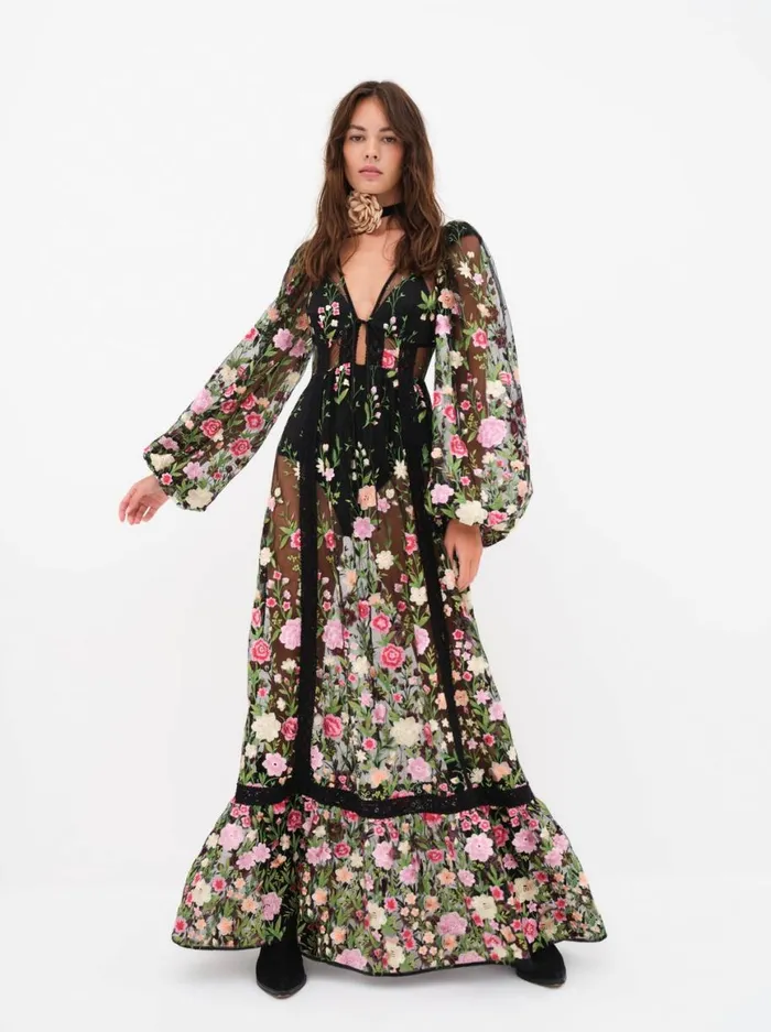 Women Dresses For Love and Lemons Luna Maxi Dress Black