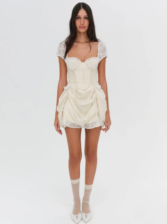 Women Dresses For Love and Lemons Morgan Mini Dress Beige Women Dresses For Love and Lemons Morgan Mini Dress Beige