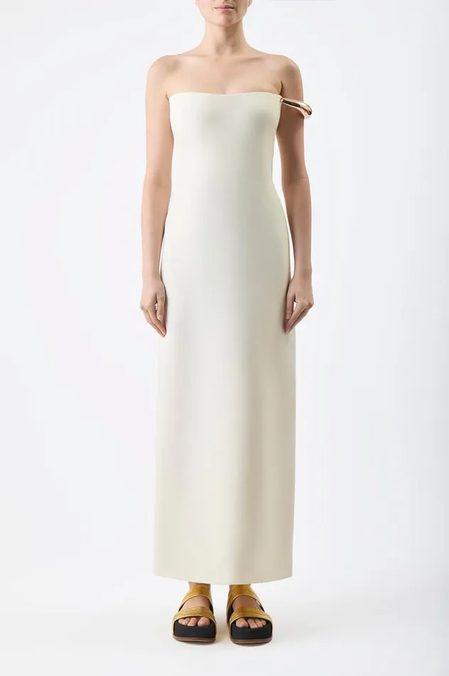 Women Dresses Gabriela Hearst Anica Dress In Ivory Wool Silk Cady