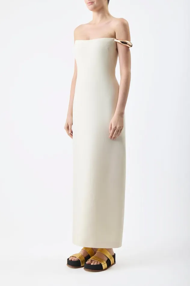 Women Dresses Gabriela Hearst Anica Dress In Ivory Wool Silk Cady