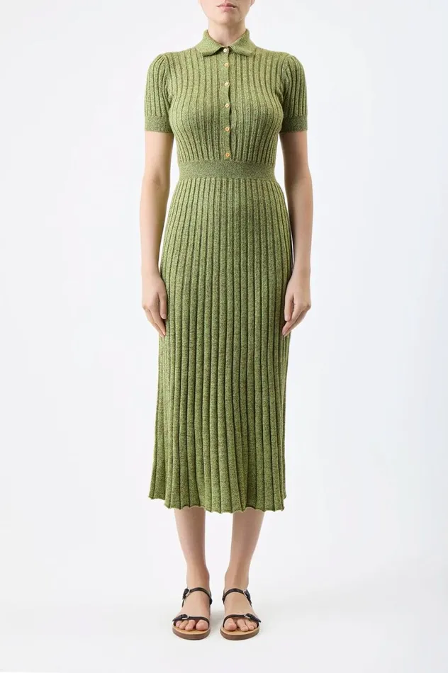 Women Dresses Gabriela Hearst Avant Knit Dress In Green Multi Cashmere Silk