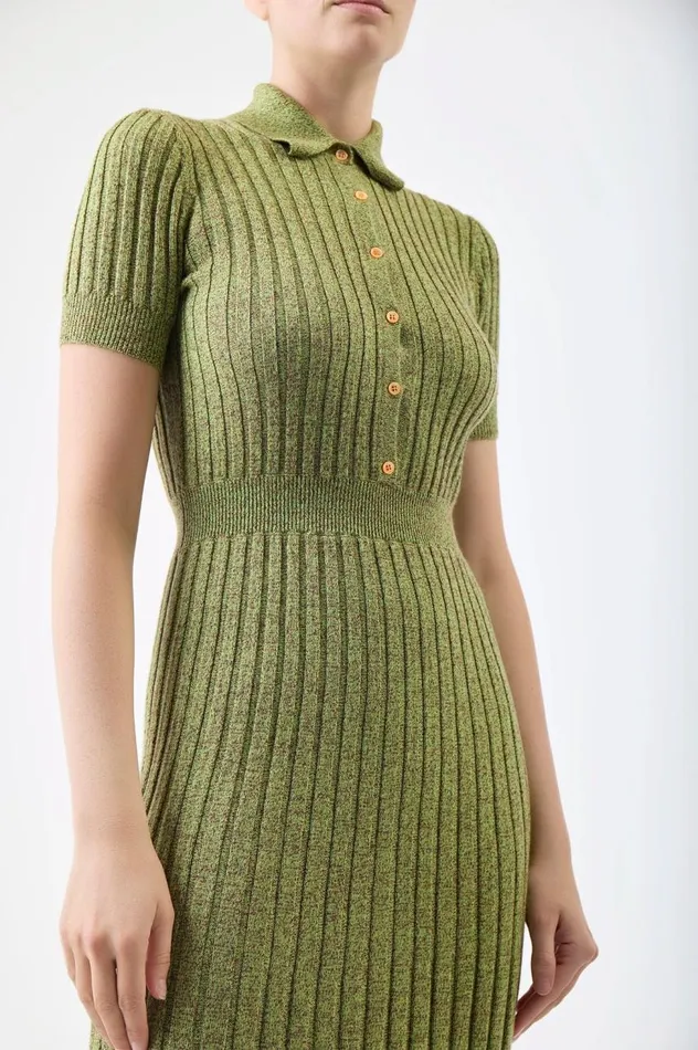 Women Dresses Gabriela Hearst Avant Knit Dress In Green Multi Cashmere Silk