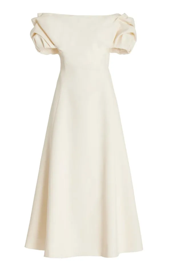 Women Dresses Gabriela Hearst Gwyneth Dress In Ivory Silk Wool Cady