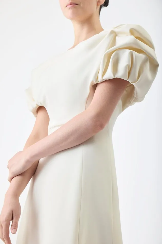 Women Dresses Gabriela Hearst Gwyneth Dress In Ivory Silk Wool Cady