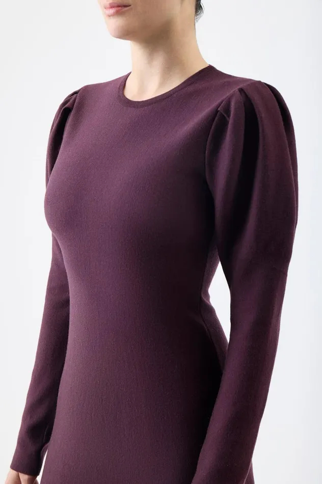 Women Dresses Gabriela Hearst Hannah Knit Dress In Deep Bordeaux Merino Wool Cashmere