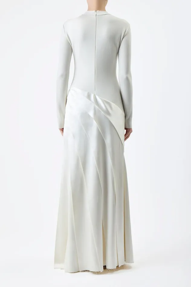 Women Dresses Gabriela Hearst Ismay Pleated Dress In Ivory Silk Satin