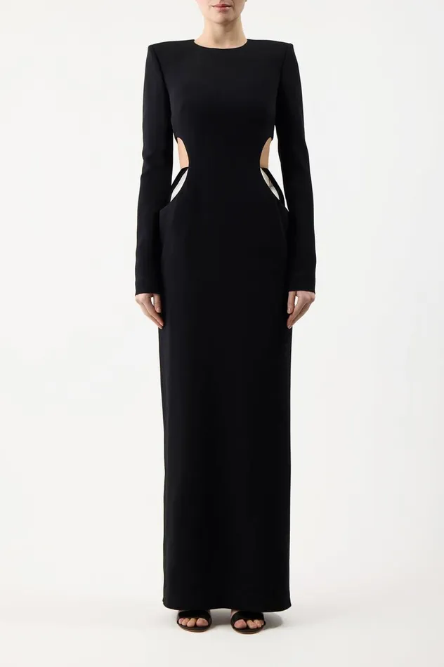 Women Dresses Gabriela Hearst Lotta Dress In Black Silk Wool Cady