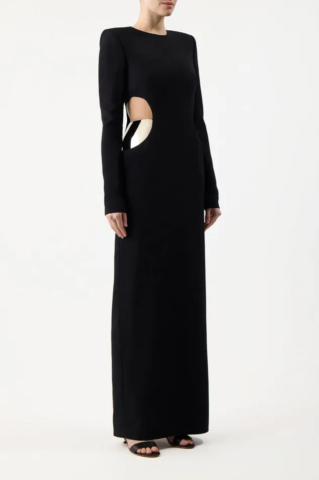 Women Dresses Gabriela Hearst Lotta Dress In Black Silk Wool Cady
