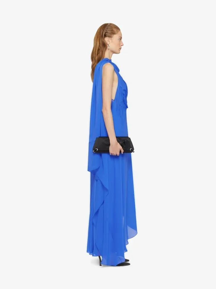Women Dresses Givenchy Draped Dress In Satin With Lavallire Iris Purple