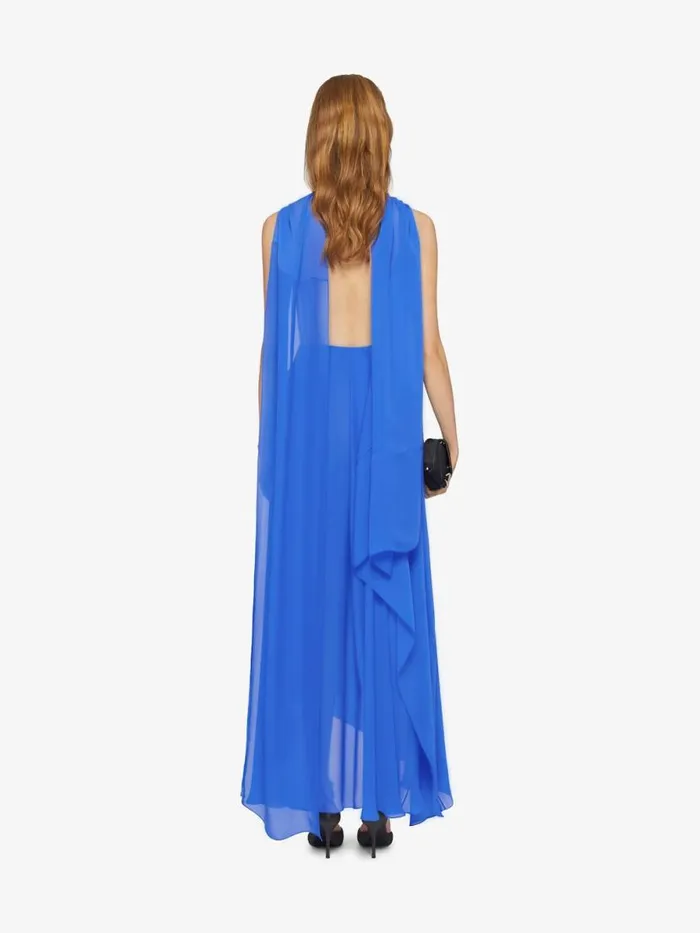 Women Dresses Givenchy Draped Dress In Satin With Lavallire Iris Purple