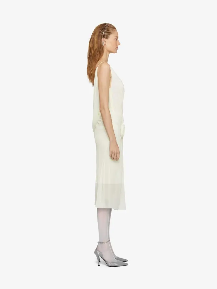 Women Dresses Givenchy Draped Dress In Silk With Pearl Chains Butter