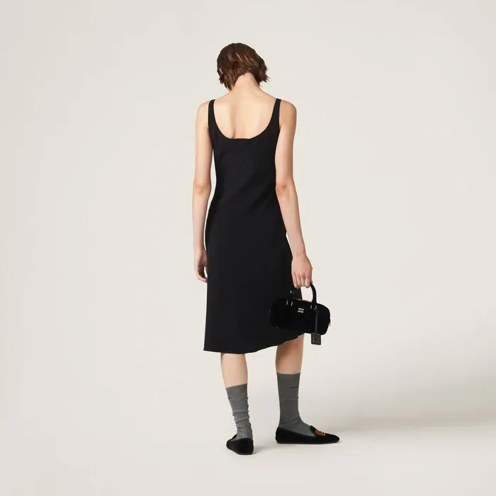 Women Dresses Miu Miu Cady Dress Black Women Dresses Miu Miu Cady Dress Black
