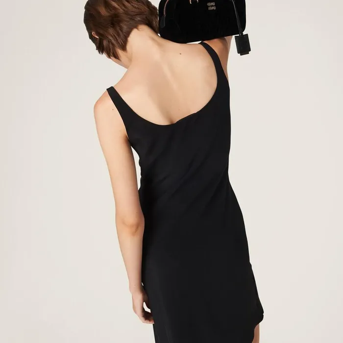 Women Dresses Miu Miu Cady Dress Black Women Dresses Miu Miu Cady Dress Black