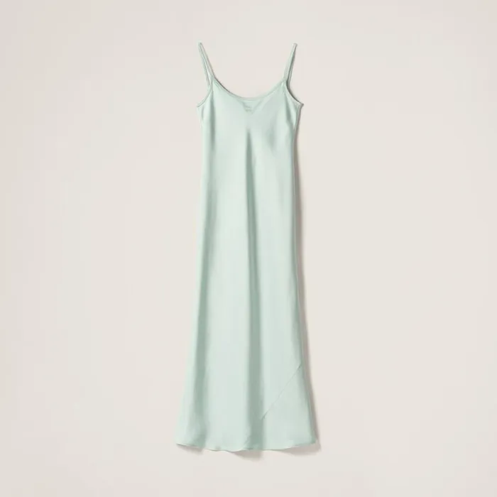 Women Dresses Miu Miu Long Silk Dress Jade Green