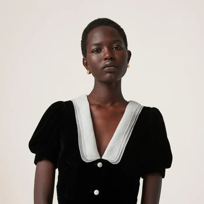 Women Dresses Miu Miu Velvet Minidress Black Women Dresses Miu Miu Velvet Minidress Black