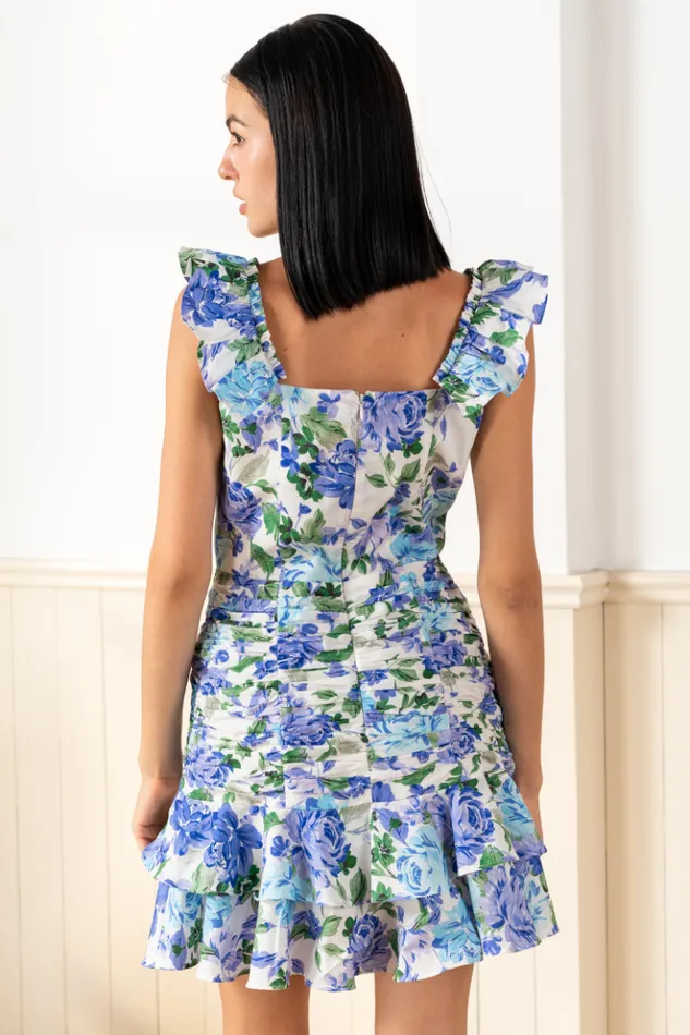 Women Dresses YUMI KIM Frankie Dress Party Floral Dress Dreamland Cyan
