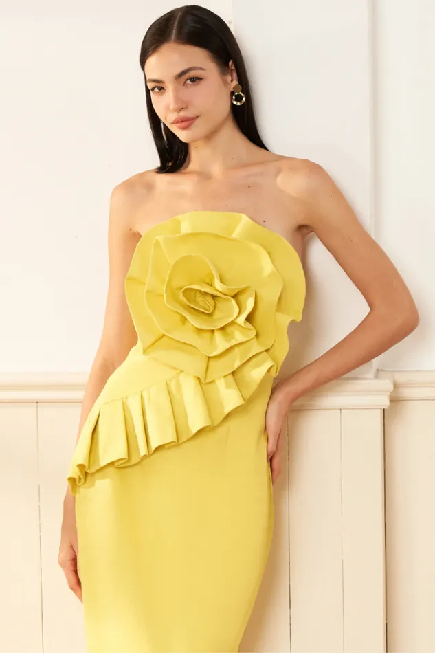 Women Dresses YUMI KIM Rio Linen Dress Party Summer Dress Chartreuse