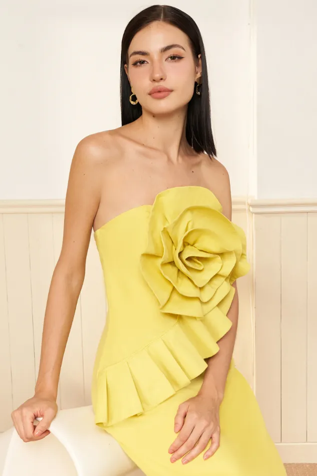 Women Dresses YUMI KIM Rio Linen Dress Party Summer Dress Chartreuse