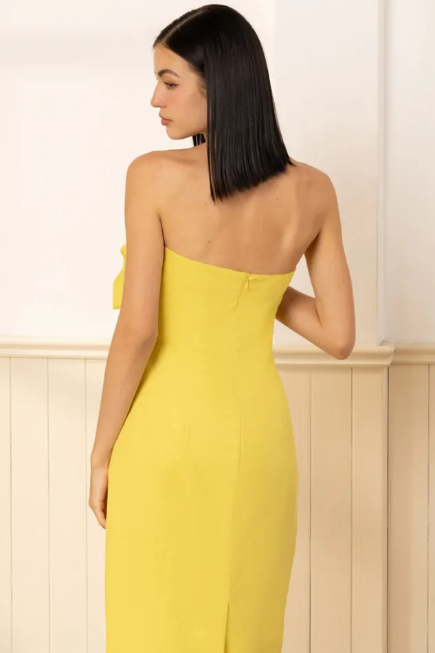 Women Dresses YUMI KIM Rio Linen Dress Party Summer Dress Chartreuse