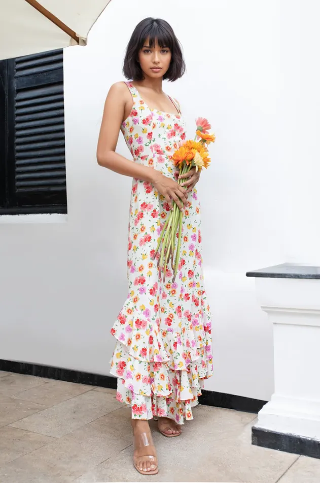 Women Dresses YUMI KIM Square Neckline Maxi Dress Ruffle Tier Skirt Dress Bright Future Women Dresses YUMI KIM Square Neckline Maxi Dress Ruffle Tier Skirt Dress Bright Future