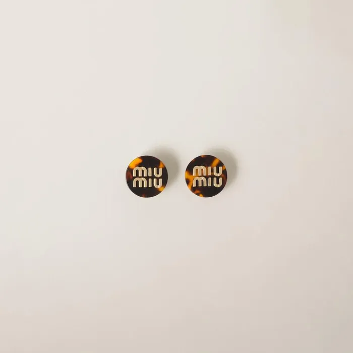 Women Earrings Miu Miu Plexiglas Earrings Goldhoneytortoiseshell