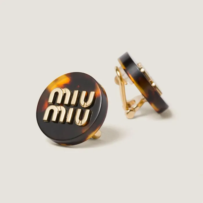 Women Earrings Miu Miu Plexiglas Earrings Goldhoneytortoiseshell Women Earrings Miu Miu Plexiglas Earrings Goldhoneytortoiseshell
