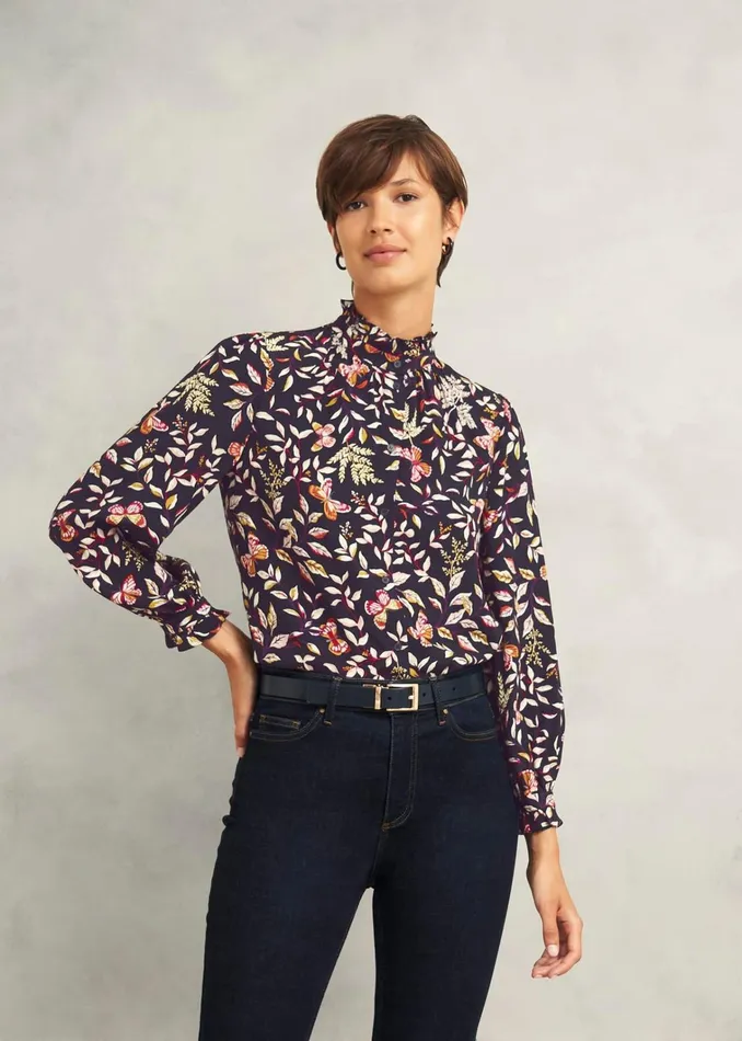 Women Elspeth Blouse Navy Multi Hobbs Tops