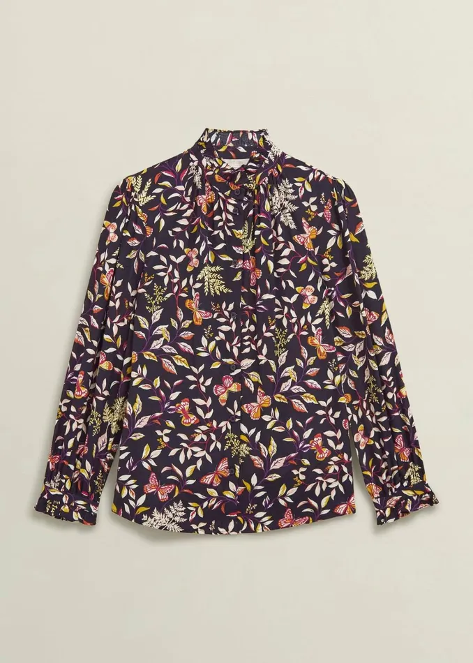 Women Elspeth Blouse Navy Multi Hobbs Tops