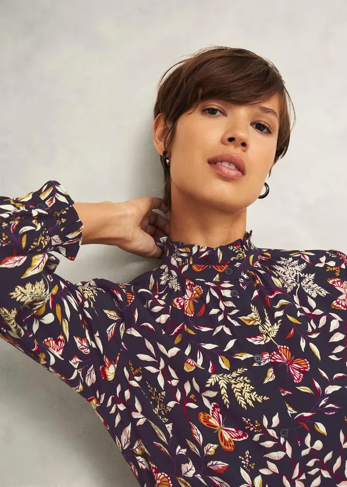 Women Elspeth Blouse Navy Multi Hobbs Tops