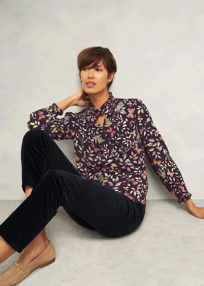 Women Elspeth Blouse Navy Multi Hobbs Tops