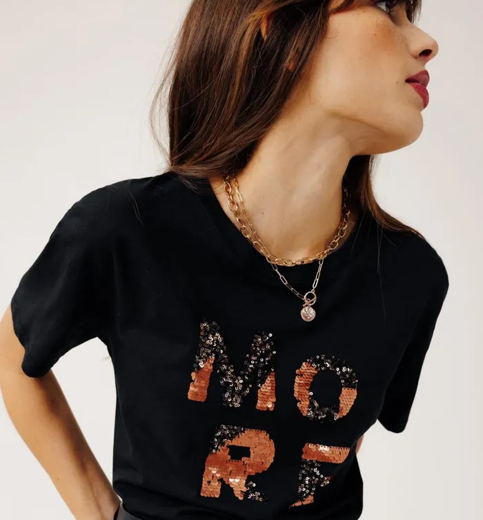 Women Embroidered Sequinned Top 8211 Black Print Promod Tops Women Embroidered Sequinned Top 8211 Black Print Promod Tops