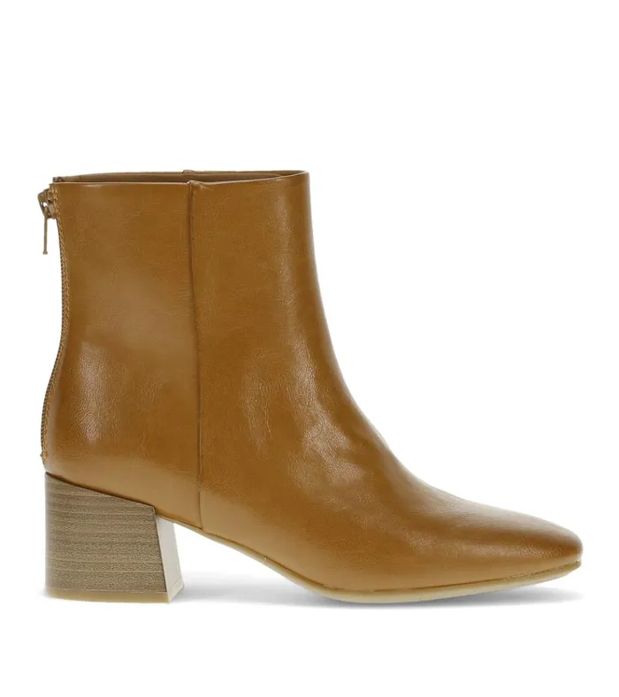 Women Emilie Block Heel Bootie Dark Cognac Baretraps Booties