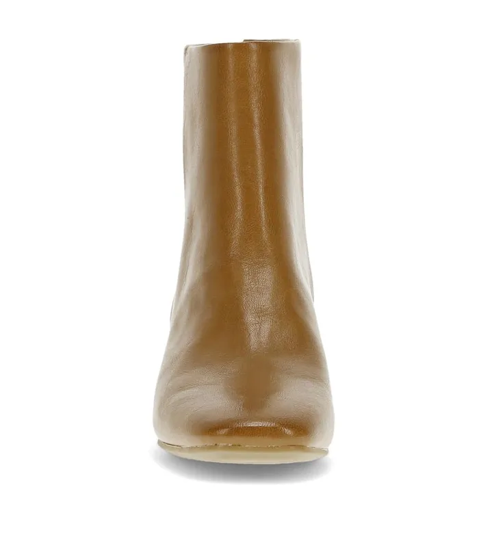 Women Emilie Block Heel Bootie Dark Cognac Baretraps Booties
