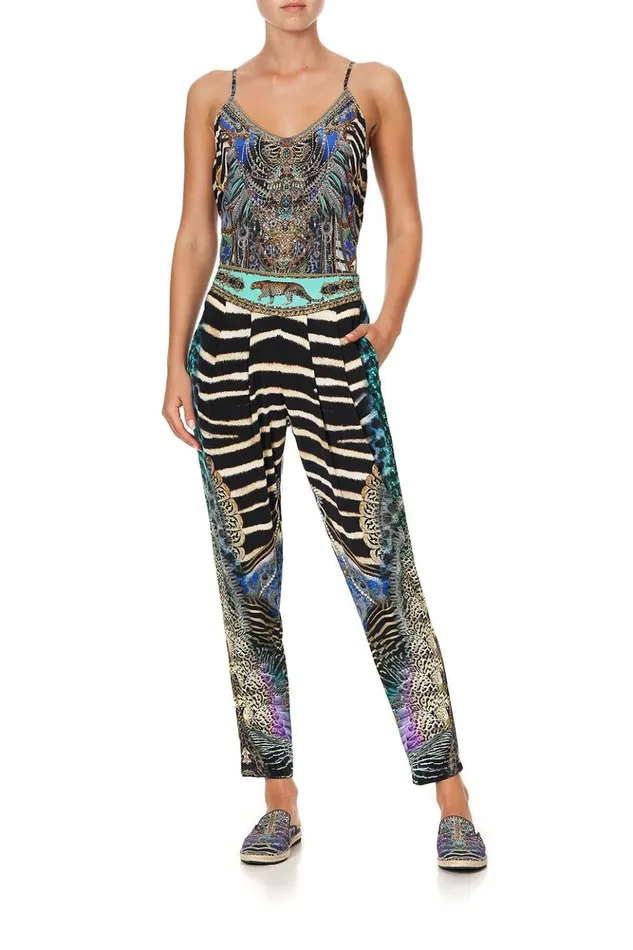 Women Extended Sizes Camilla Harem Pants With Front Pleats Animal Army
