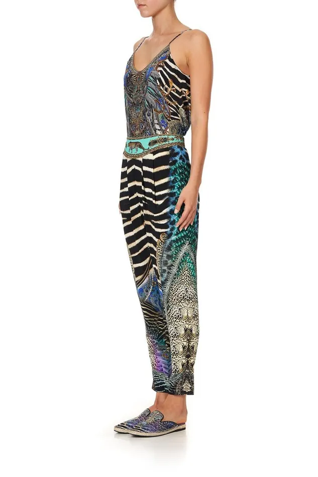 Women Extended Sizes Camilla Harem Pants With Front Pleats Animal Army